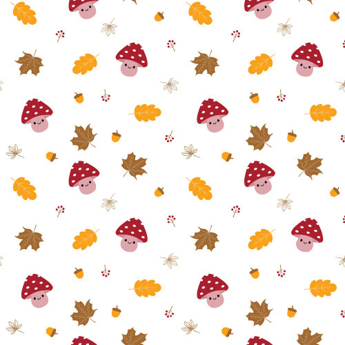 Cello Wrap (Clear) - Happy Autumn Mushrooms