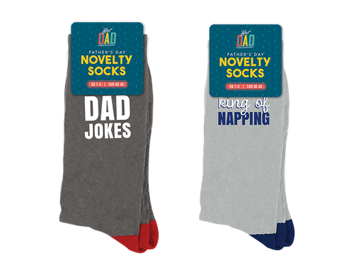 Dad's Novelty Socks - Dad Jokes / King of Napping (Assorted Designs)