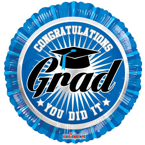 18" Congratulations Grad Blue Balloon