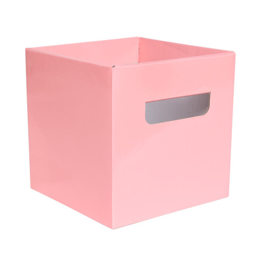 Hand Tie Bouquet Delivery Boxes Cube - Pink Pastel Pearlised