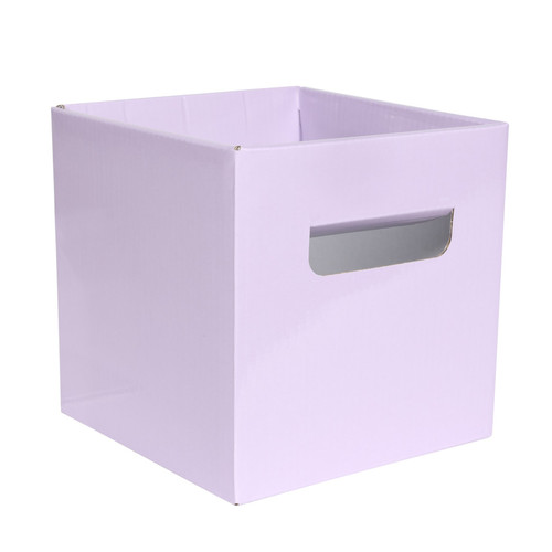 Hand Tie Bouquet Delivery Boxes Cube - Purple Lavender Pearlised