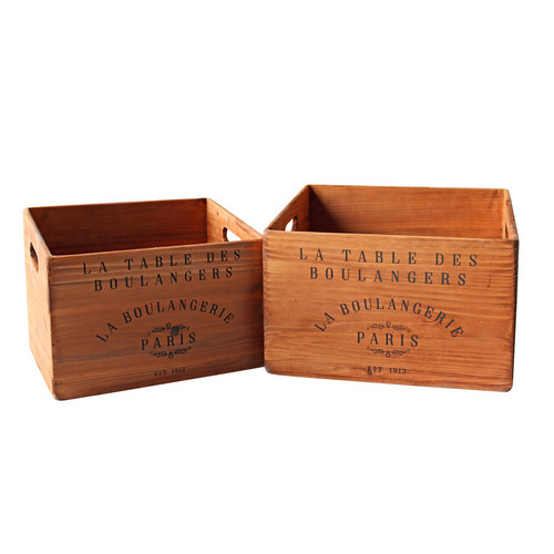 Crates - Wooden Boulangerie Set of 2