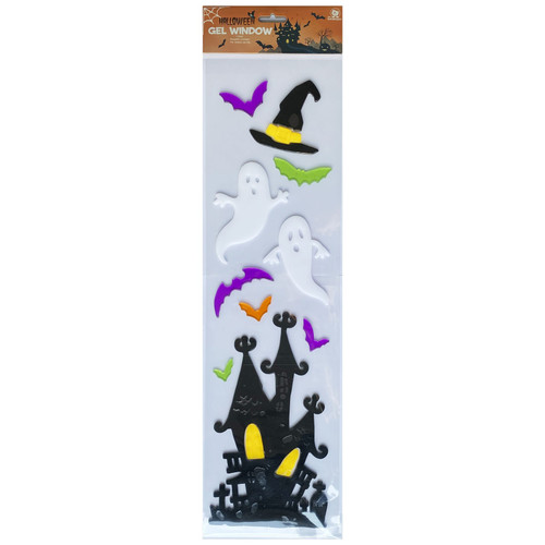 Halloween Gel Window Stickers - Spooky Haunted House
