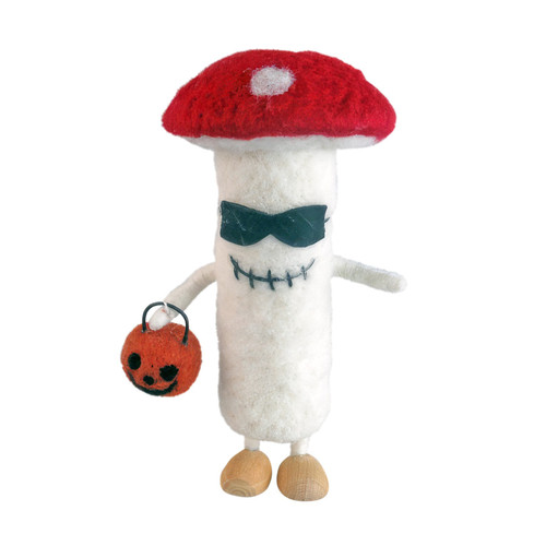 Halloween Hanging Decoration - Felt Scary Toadstool with Pumpkin (16cm)