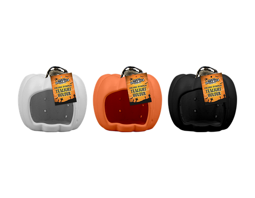 Halloween Tealight Holder - Pumpkin Tealight Holder (10cm) (Assorted Designs)