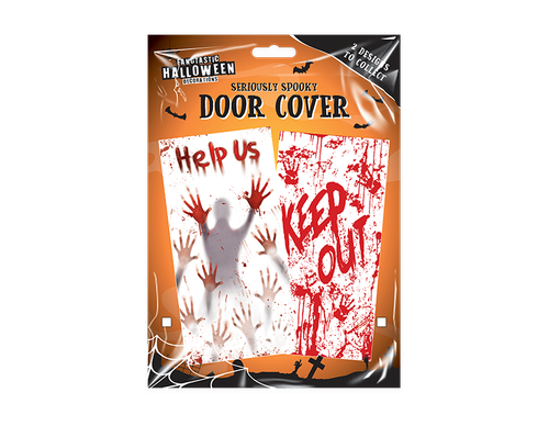 Halloween Door Decoration - Blood Splattered Scary Door Covers (Assorted Designs)