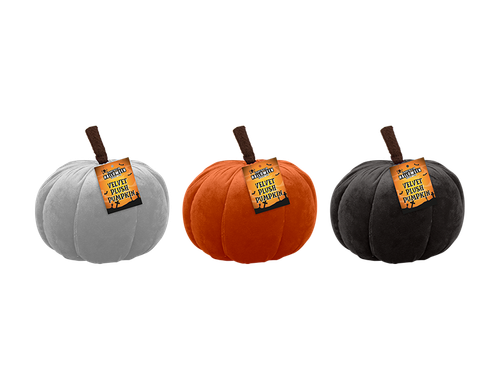 Velvet Pumpkin Decoration (Assorted Designs) (16cm)