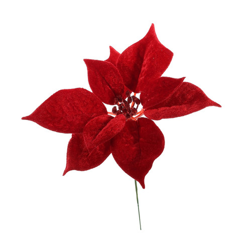 Poinsettia Stem - Red (18cm)