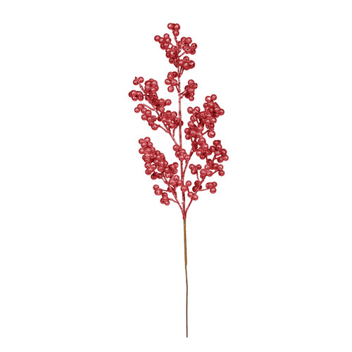 Berry Stem - Glittered Red