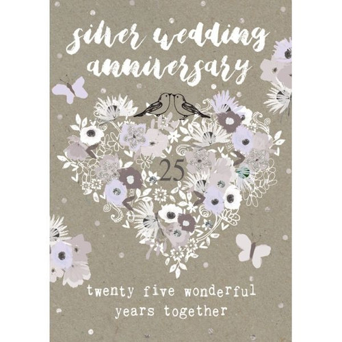 Greetings Card - Wedding Anniversary Silver By Carson Higham