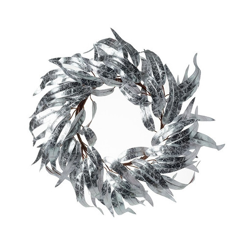 Artificial Readymade Wreath - Silver Leaf (48cm)