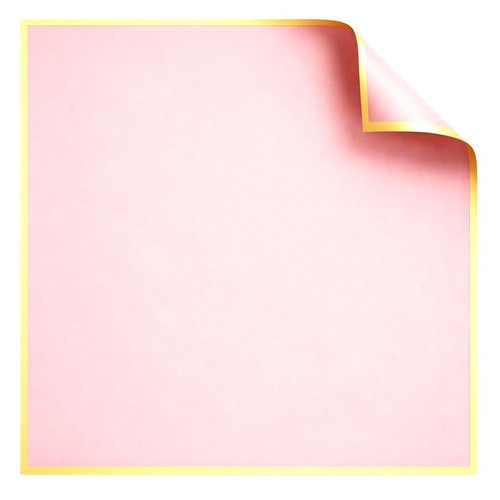Cello Wrap (Pre-Cut Sheets) Korean Style - Pink Pale with Gold Border