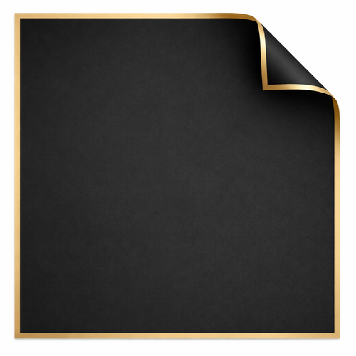 Cello Wrap (Pre-Cut Sheets) Korean Style - Black with Gold Border