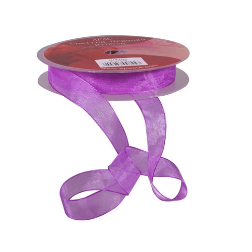 15mm Woven Edge Organza Ribbon - Purple