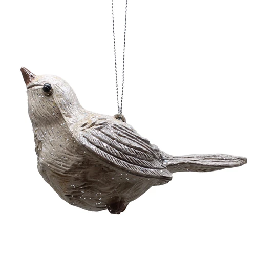 Hanging Decoration - Frosted Bird (8cm)