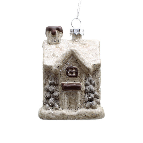 Hanging Decoration - Frosted House Ornament (9cm)