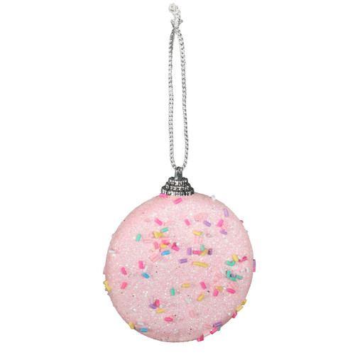 Bauble - Candyland Sprinkles Biscuit Pink (8cm)