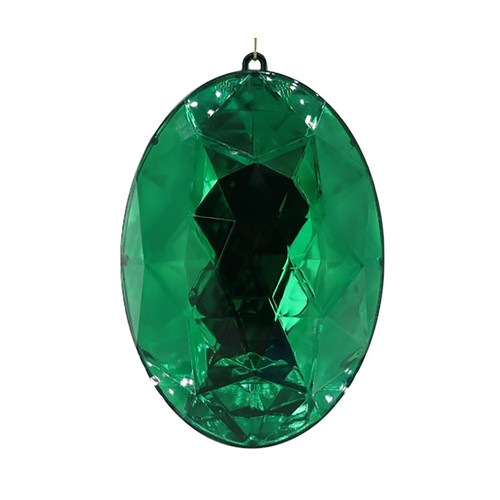 Hanging Decoration - Diamond Jewel Oval Cut - Green (24cm)