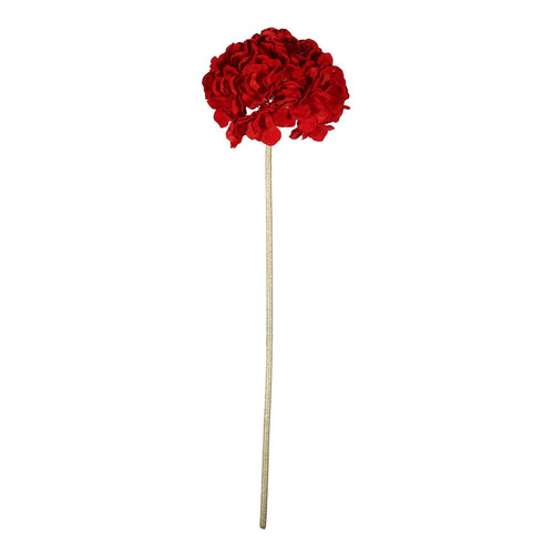 Hydrangea Stem - Large Velvet Red /Gold (20cm x 75cm)