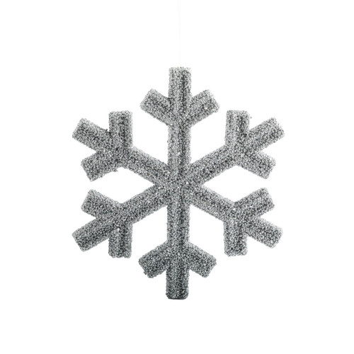 Hanging Decoration - Glitter Snowflake - Silver (25cm)