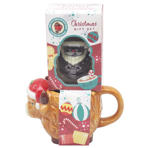 Christmas Mug & Chocolate Bomb Set - Highland Cow