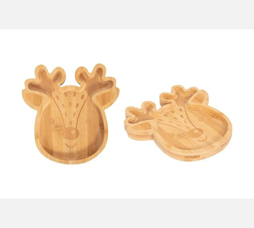 Festive Tableware - Kids Wooden Reindeer Plate