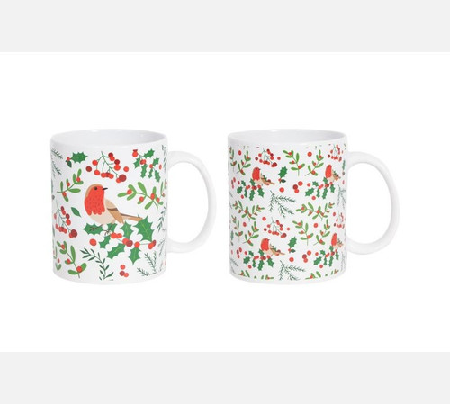 Christmas Mug - Robin (Assorted Designs)
