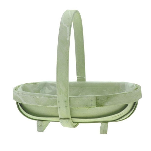 Softwood Trug with Handle - Green Mint