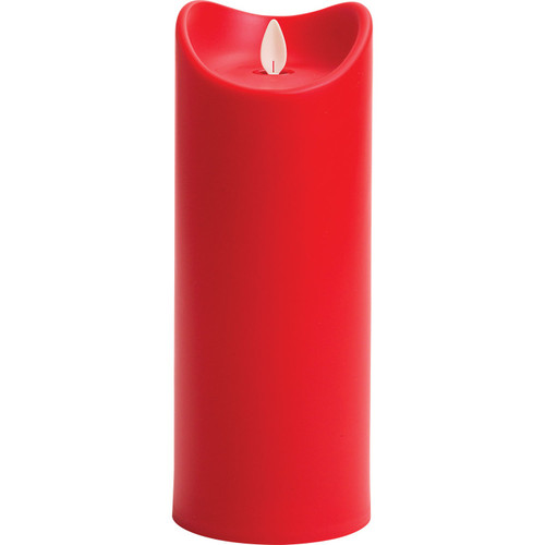 Simulated Flame Effect LED Candle - Red 23cm Extra Large