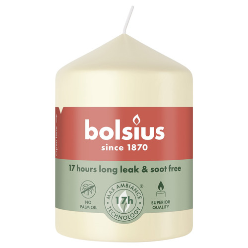 Bolsius Essentials Pillar Candle - Soft Pearl (80mm x 58mm)
