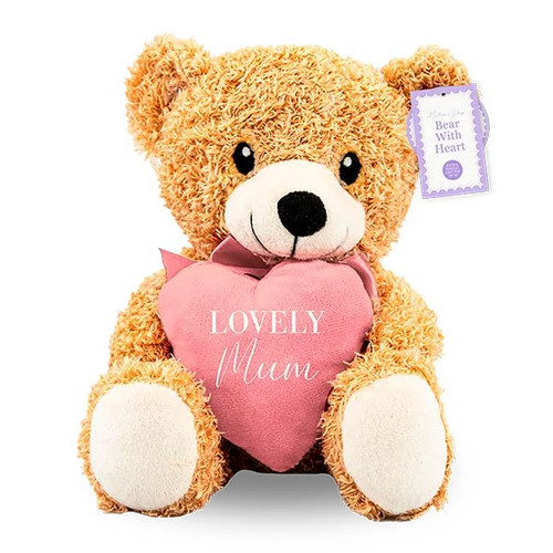 Soft Toy Bear - Brown Bear with Lovely Mum Heart