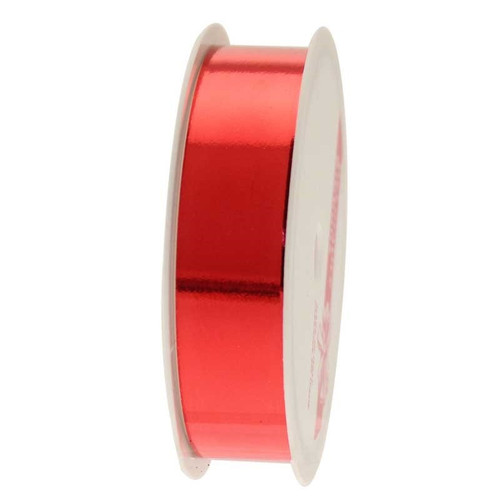 20mm Plain Poly Ribbon - Red (Metallic)