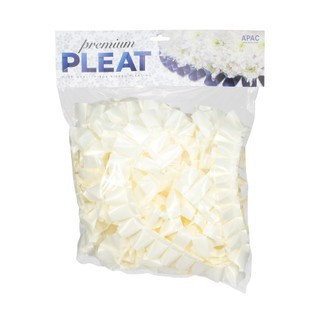50mm Pleated Premium Poly Ribbon - Ivory (30m)