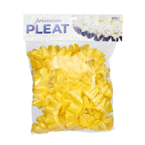 50mm Pleated Premium Poly Ribbon - Yellow (Daffodil) (30m)
