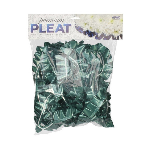 50mm Pleated Premium Poly Ribbon - Green (Hunter) (30m)
