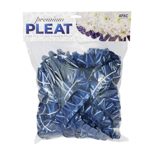 50mm Pleated Premium Poly Ribbon - Blue (Navy) (30m)