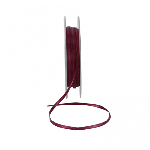 3mm Satin Double Faced Ribbon - Red (Bordeaux)