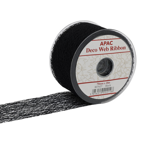 70mm Deco Web Ribbon - Black