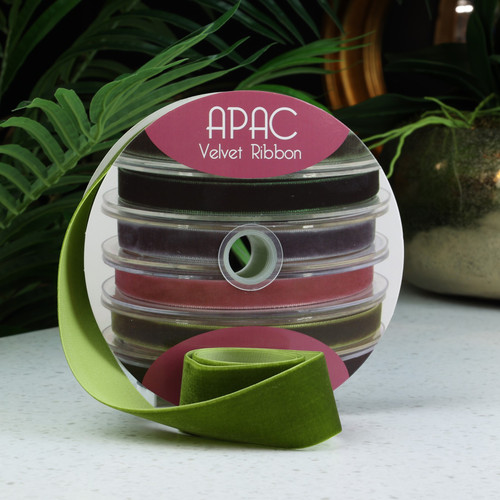 38mm Velvet Ribbon - Green/Sage (20m)