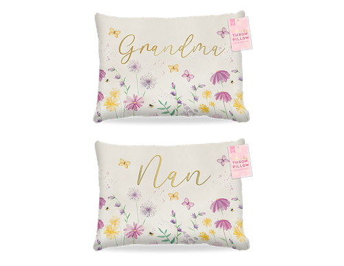 Cushion - Mother’s Day Embroidered Grandma / Nan Gold (Assorted Designs)