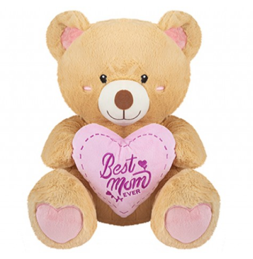 Soft Toy Bear - 'Best Mum Ever' Love Heart Bernie Teddy (43cm)