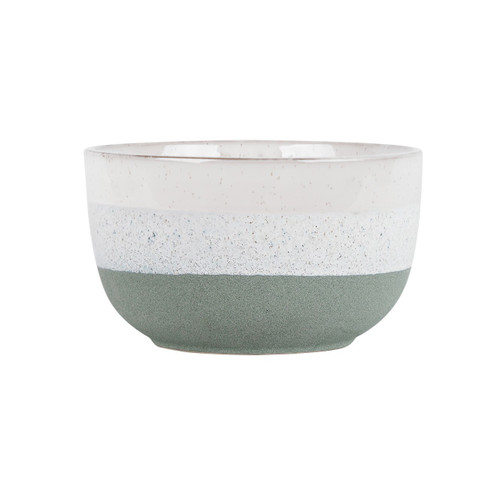 Ceramic Pot - Hortus Bordeaux Stoneware Green & White (14.5cm H x 25cm Dia)
