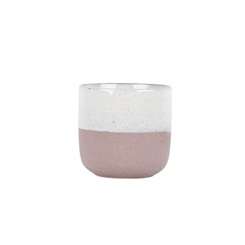 Ceramic Pot - Hortus Bordeaux Stoneware Pink & White (16cm H x 17cm Dia)
