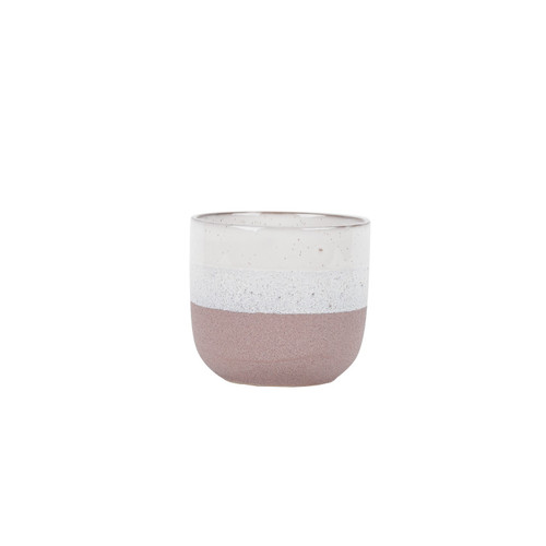 Ceramic Pot - Hortus Bordeaux Stoneware Pink & White (13cm H x 14cm Dia)
