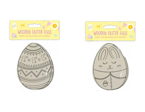 Easter Craft - Wooden Hanging Easter Eggs (Assorted Designs)