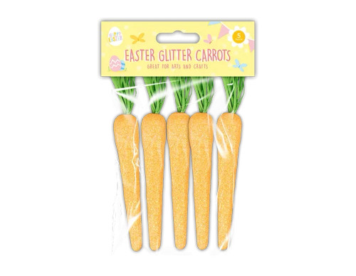 Pack of 5 Easter Glitter Carrots (Set of 5)
