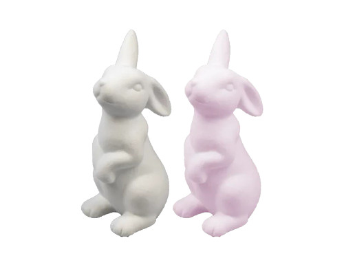 Easter Decoration - Flocked Bunny Ornament (Assorted Designs)