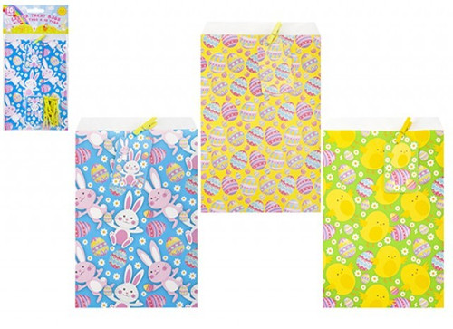 Easter Paper Treat Bags (Mini) with Pegs & Tags (Pack of 10) (Assorted Designs)