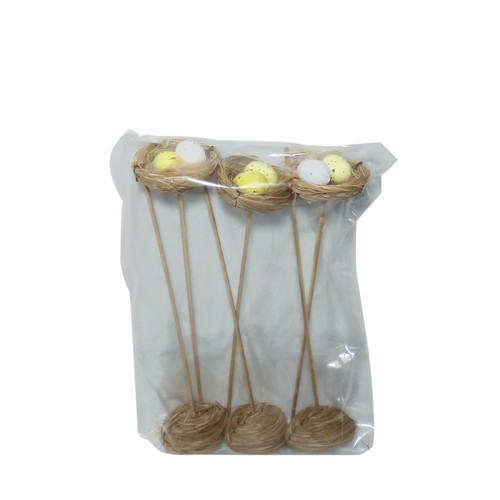 Easter Decoration - Bird Nest with Eggs Pick
