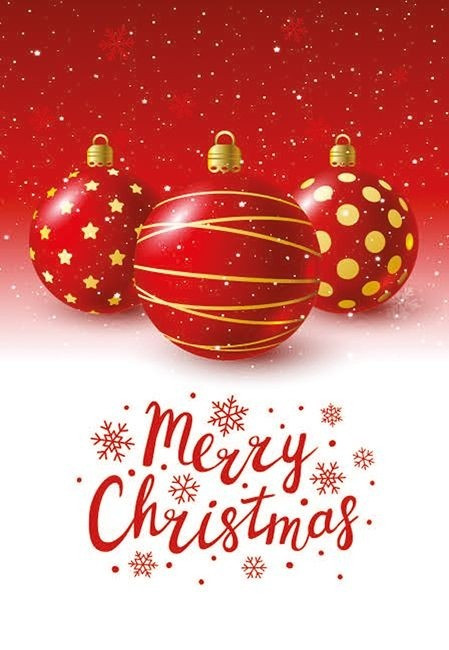 Red Baubles Folded Card (pk25)